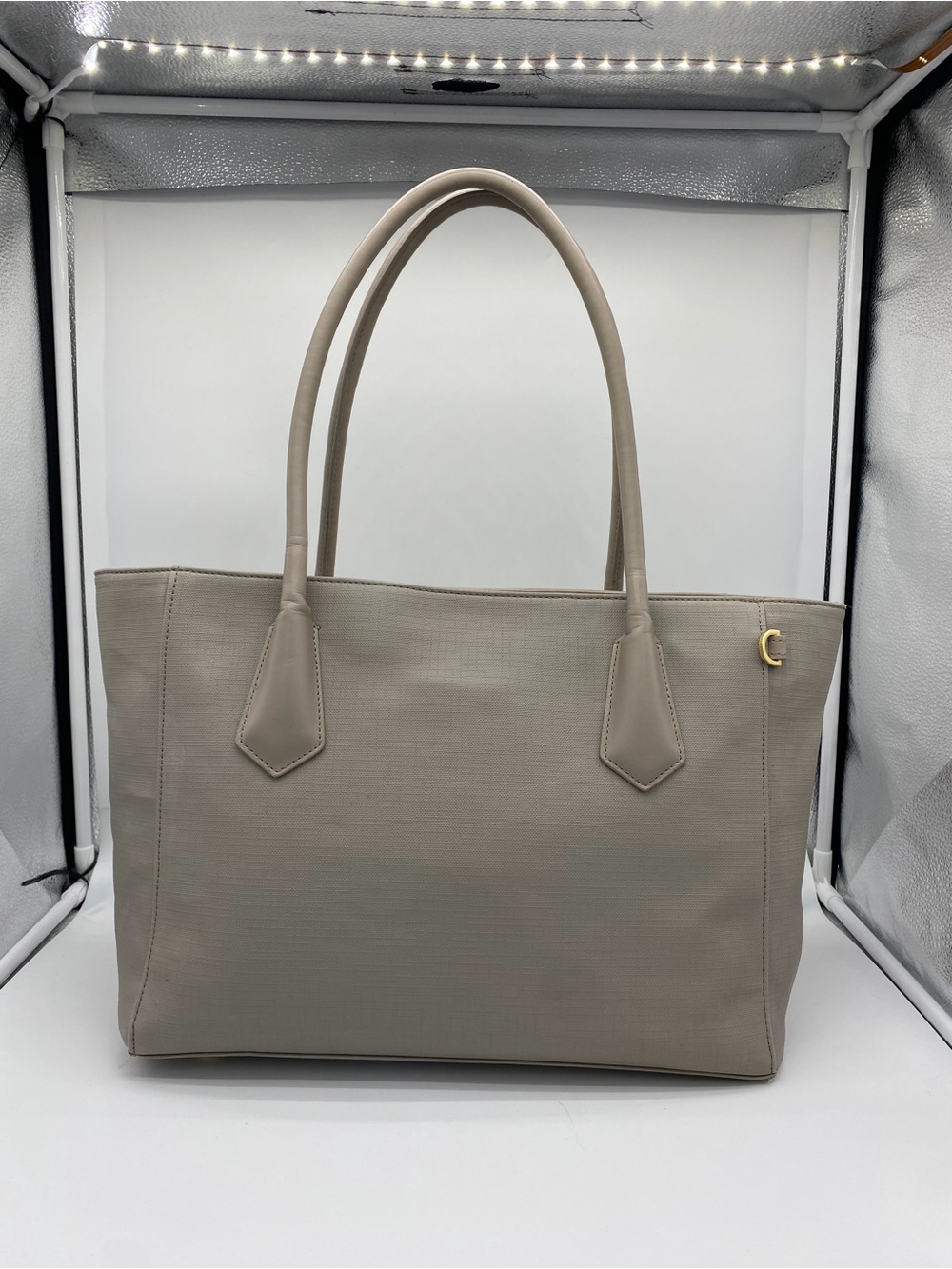 Classic Neutral Tote Bag - Cream Beige Shoulder Handbag